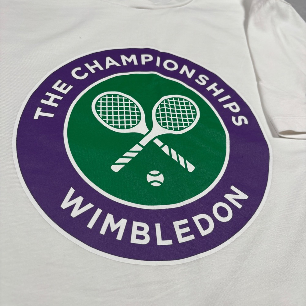 Wimbledon The Championships T-Shirt Mens Medium White Logo Graphic Tennis Tee - Picture 3 of 11